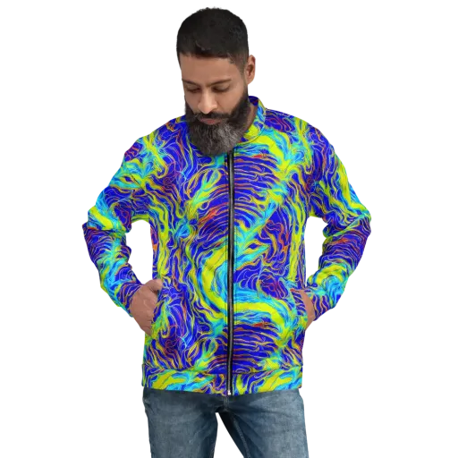 Sapphire Vortex on a Bomber Jacket