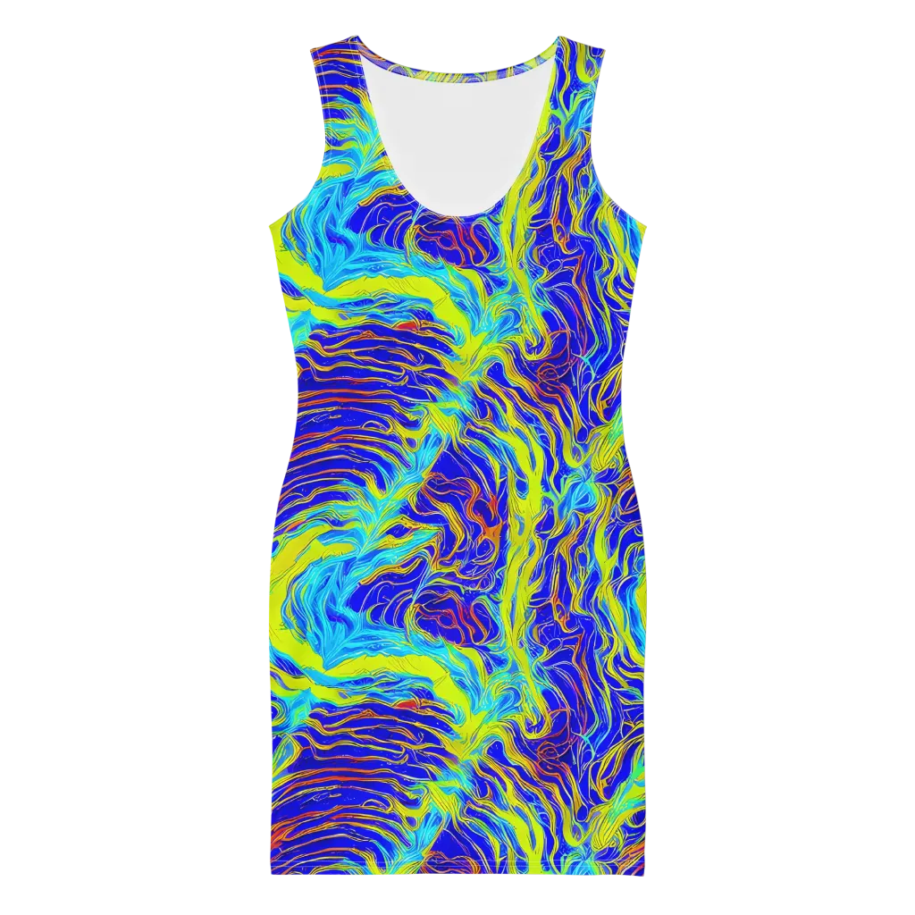 Sapphire Vortex on Bodycon Dress — Front