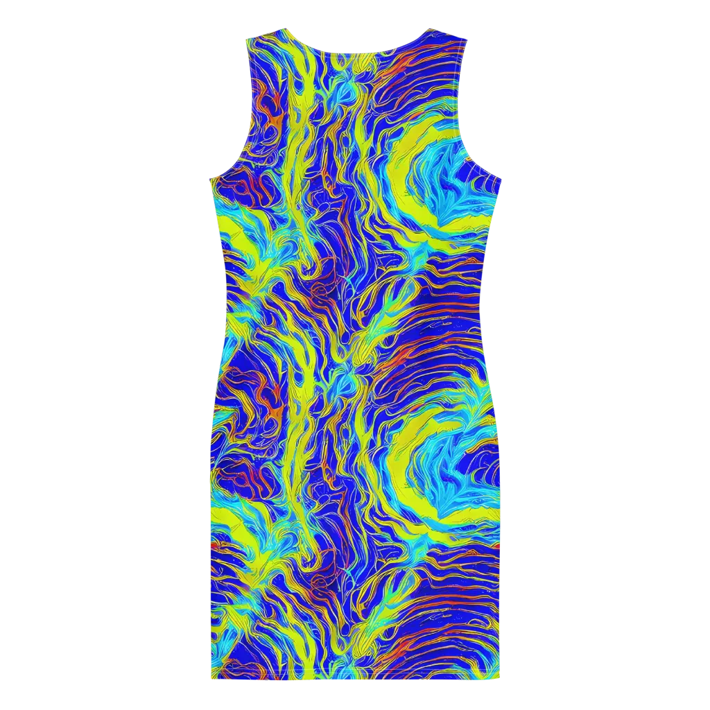 Sapphire Vortex on Bodycon Dress — Back
