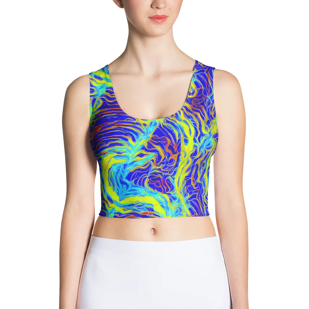 Sapphire Vortex on Crop Top — Front