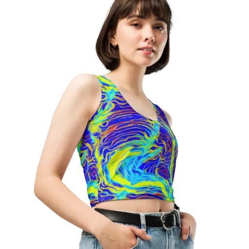 Sapphire Vortex on a Crop Top