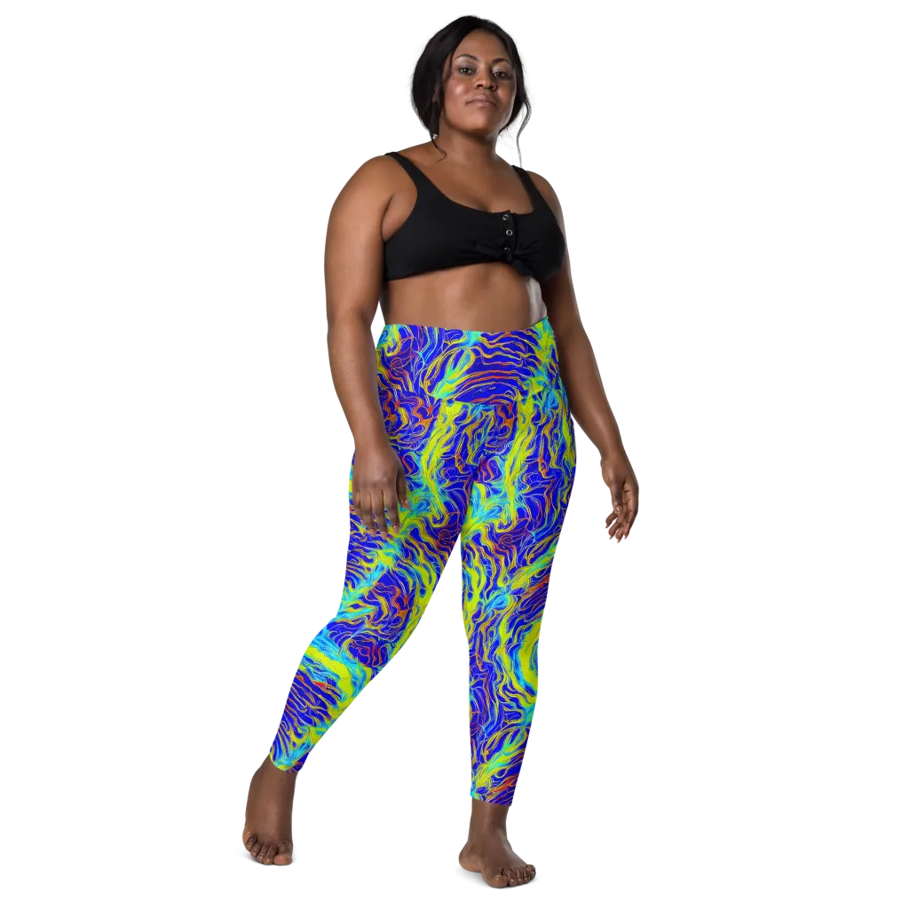 Sapphire Vortex on Leggings with Pockets — Front
