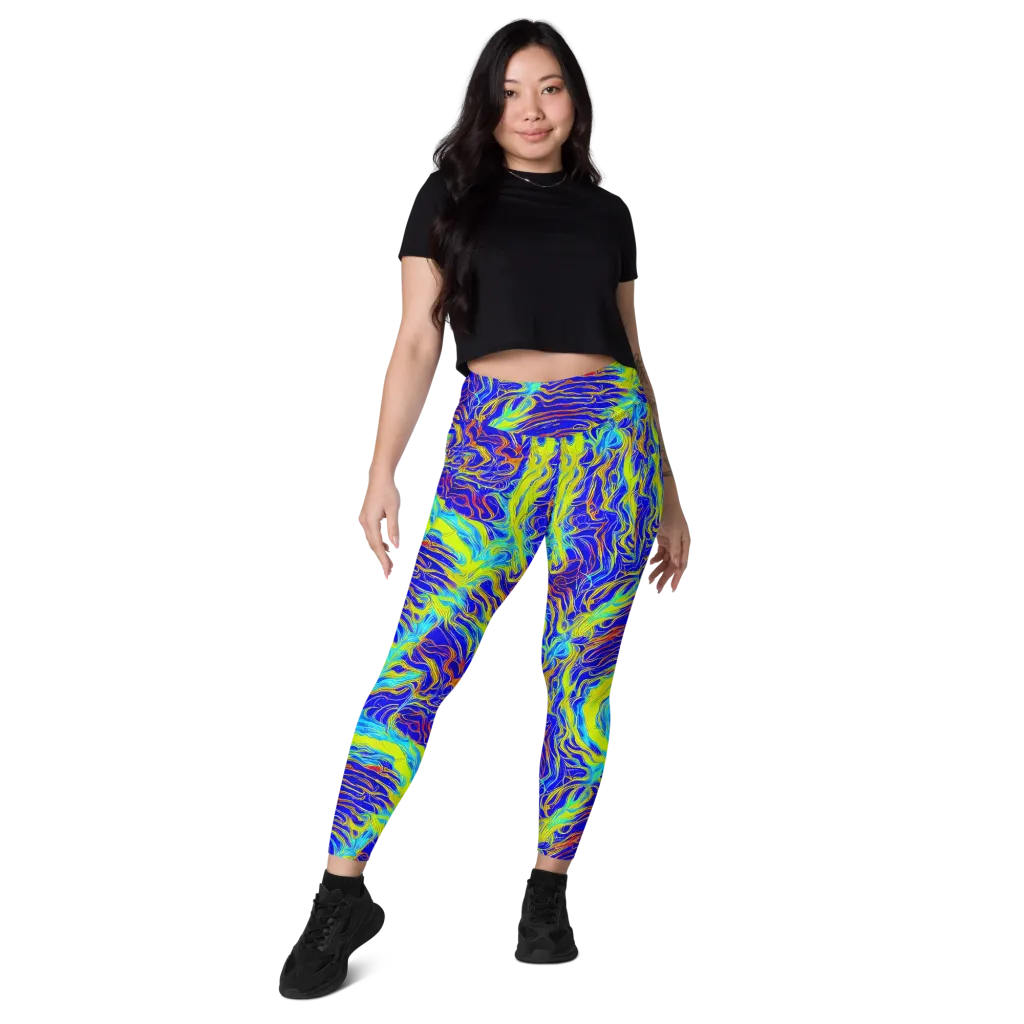 Sapphire Vortex on Leggings with Pockets — Front