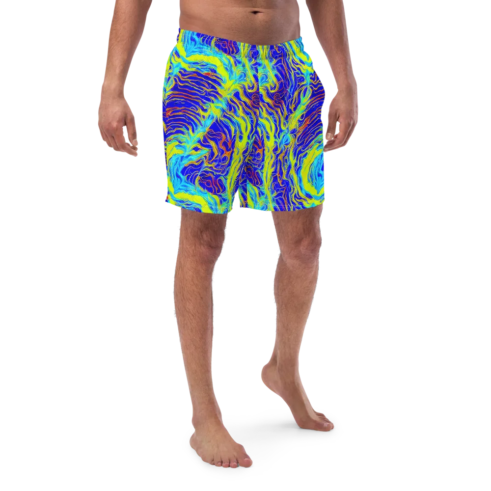 Sapphire Vortex on Swim Trunks — Front