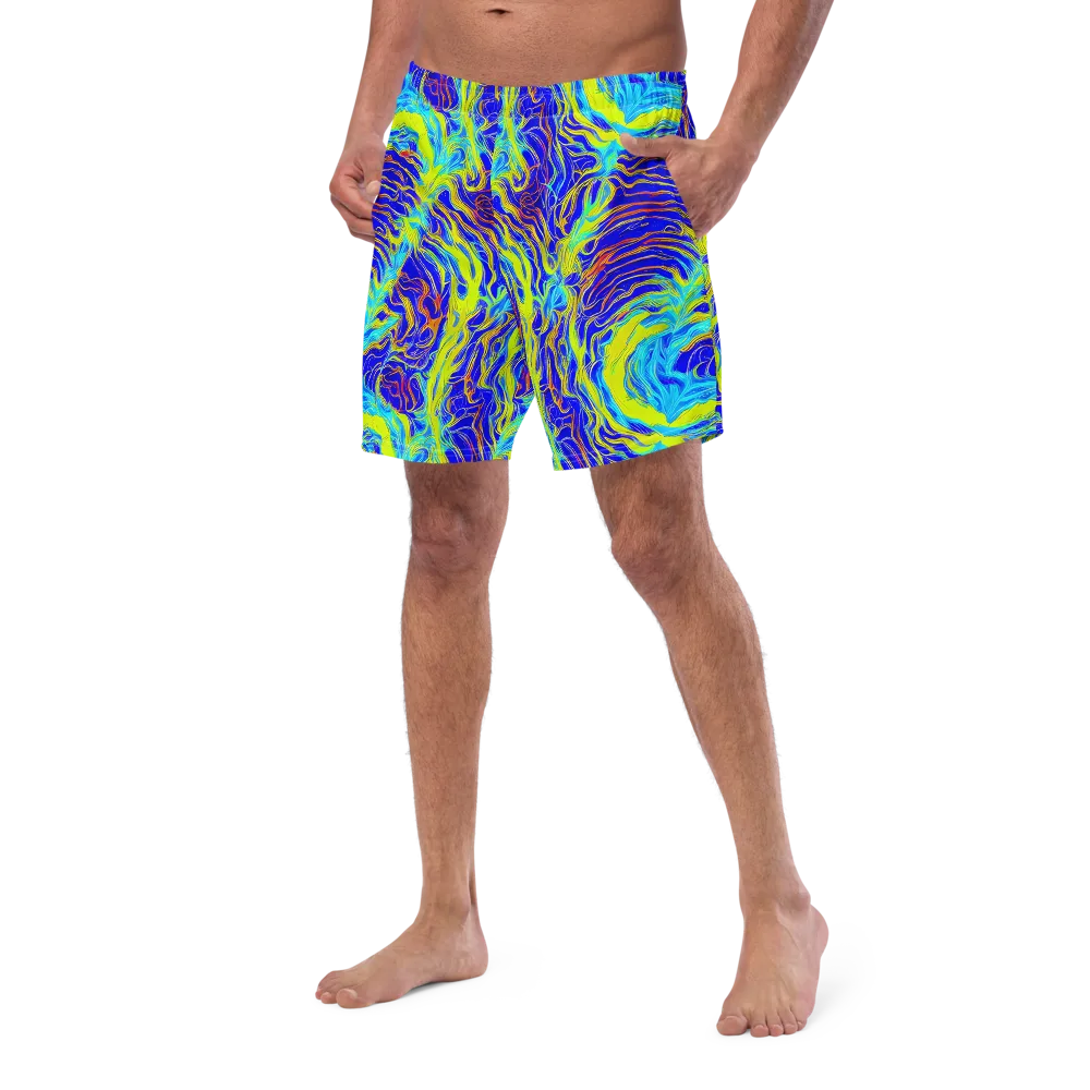 Sapphire Vortex on Swim Trunks — Left Front