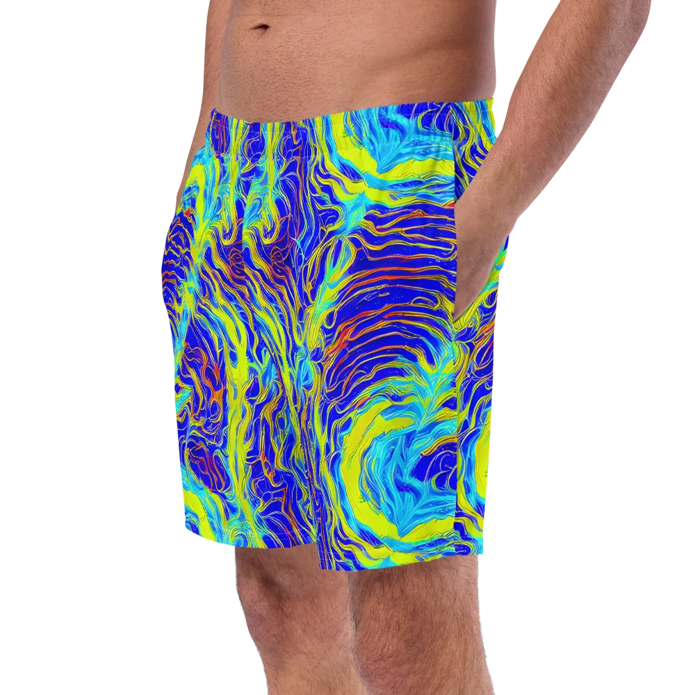 Sapphire Vortex on Swim Trunks — Left Front