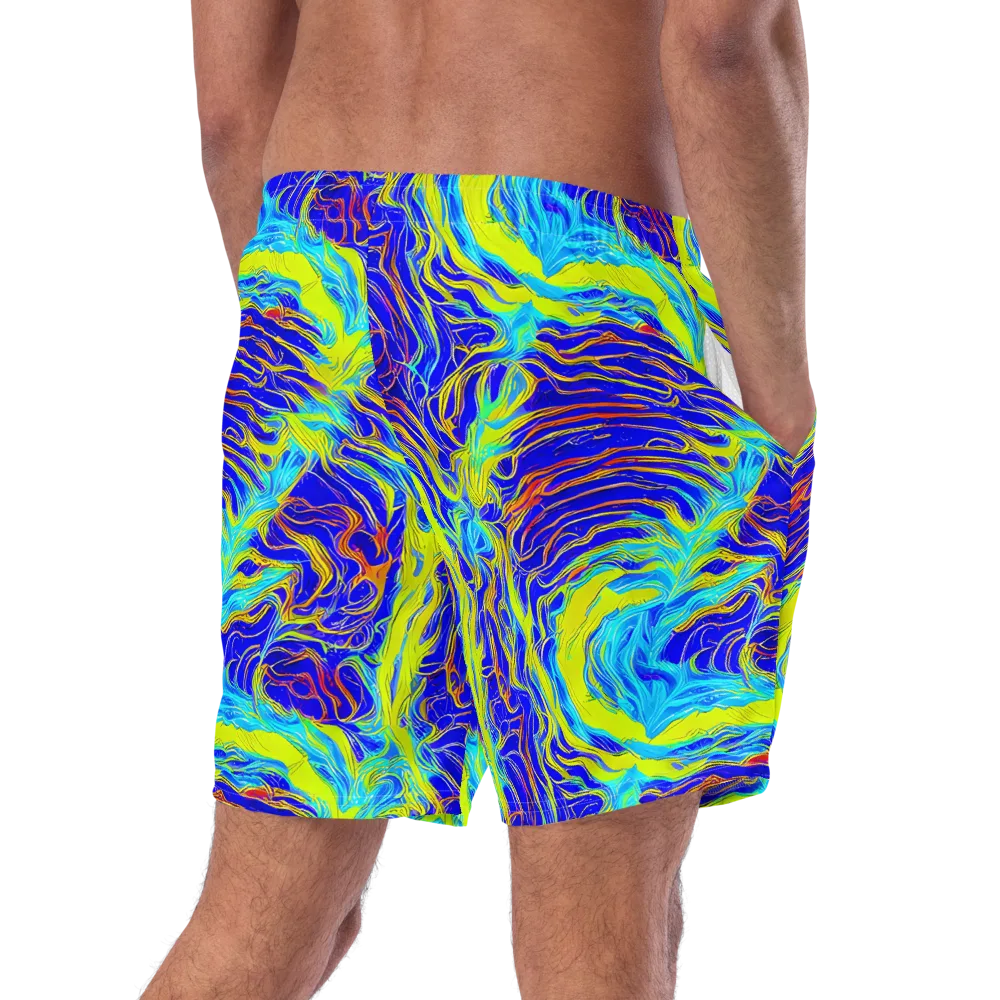 Sapphire Vortex on Swim Trunks — Right Back