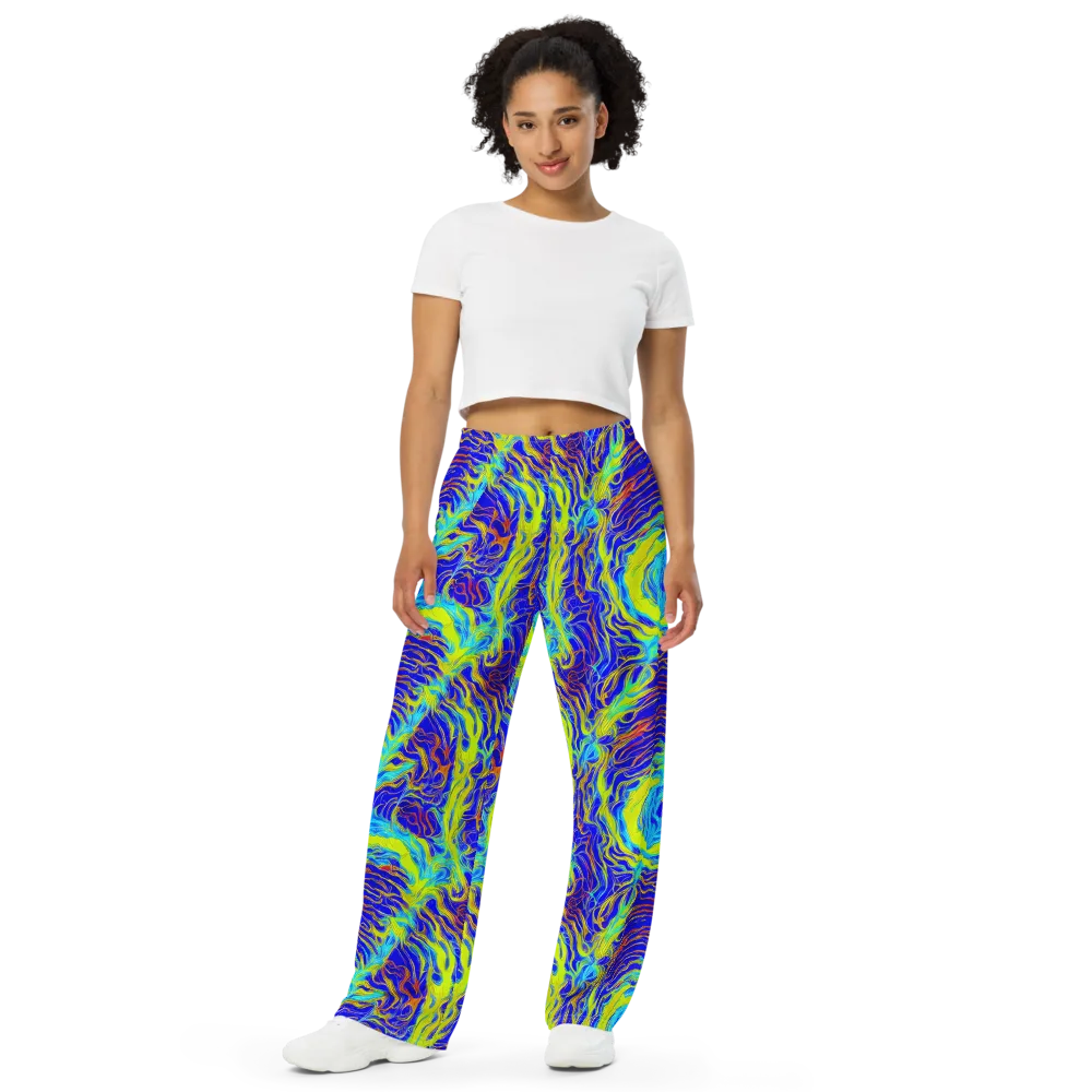 Sapphire Vortex on Wide-Leg Pants — Front