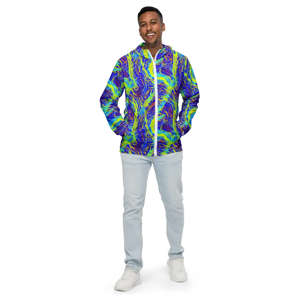 Sapphire Vortex on Men's Windbreaker — Front