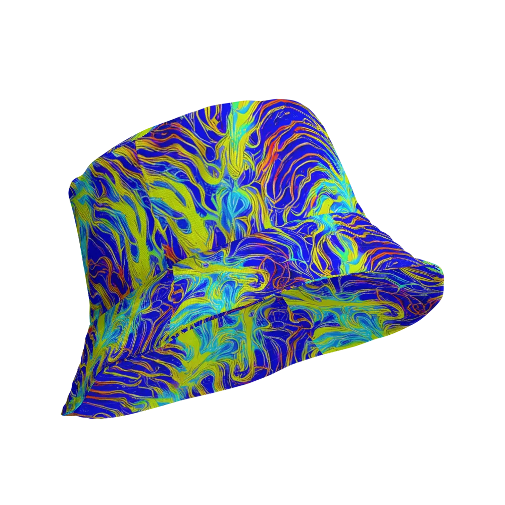 Sapphire Vortex on Reversible Bucket Hat — Product details Outside