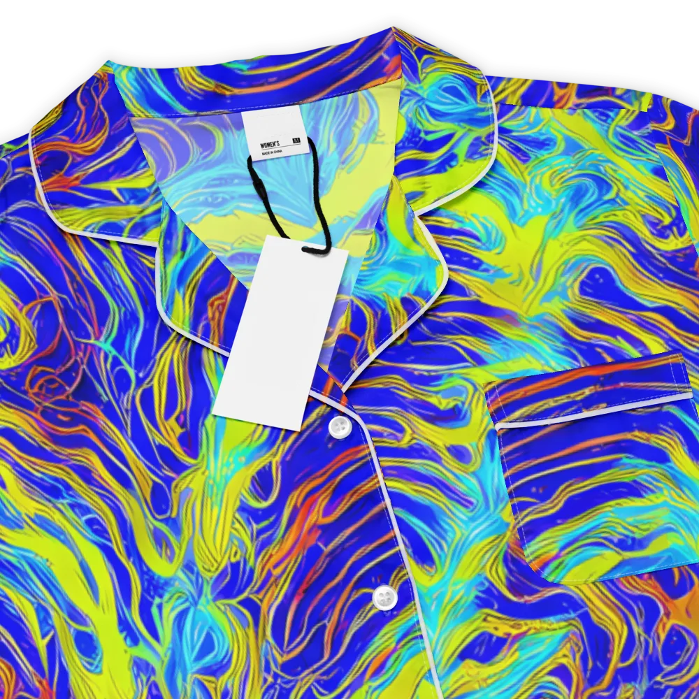Sapphire Vortex on Women's Short Sleeve Pajama Top — Product details