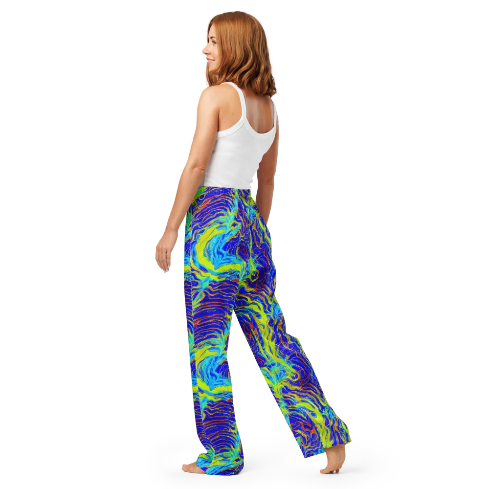 Sapphire Vortex on Women's Pajama Pants — Back