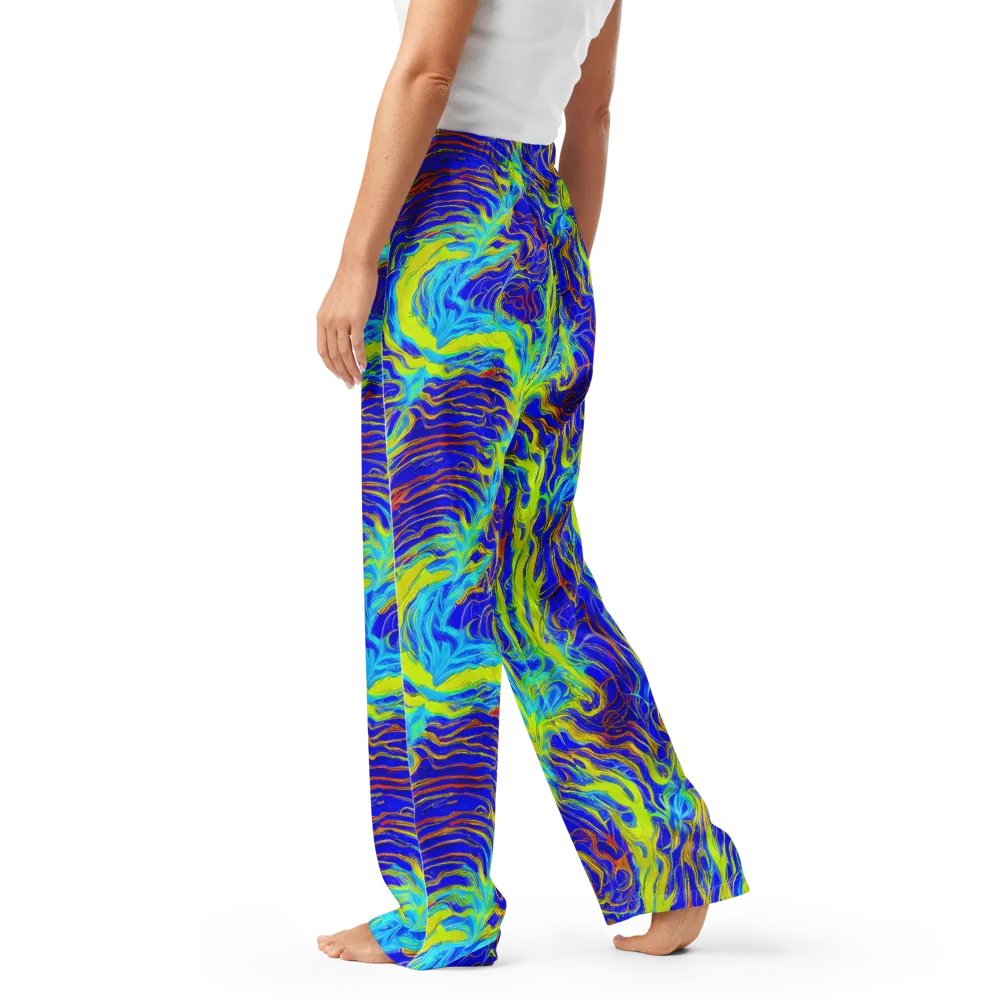 Sapphire Vortex on Women's Pajama Pants — Left