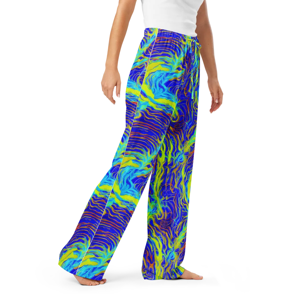 Sapphire Vortex on Women's Pajama Pants — Right Front
