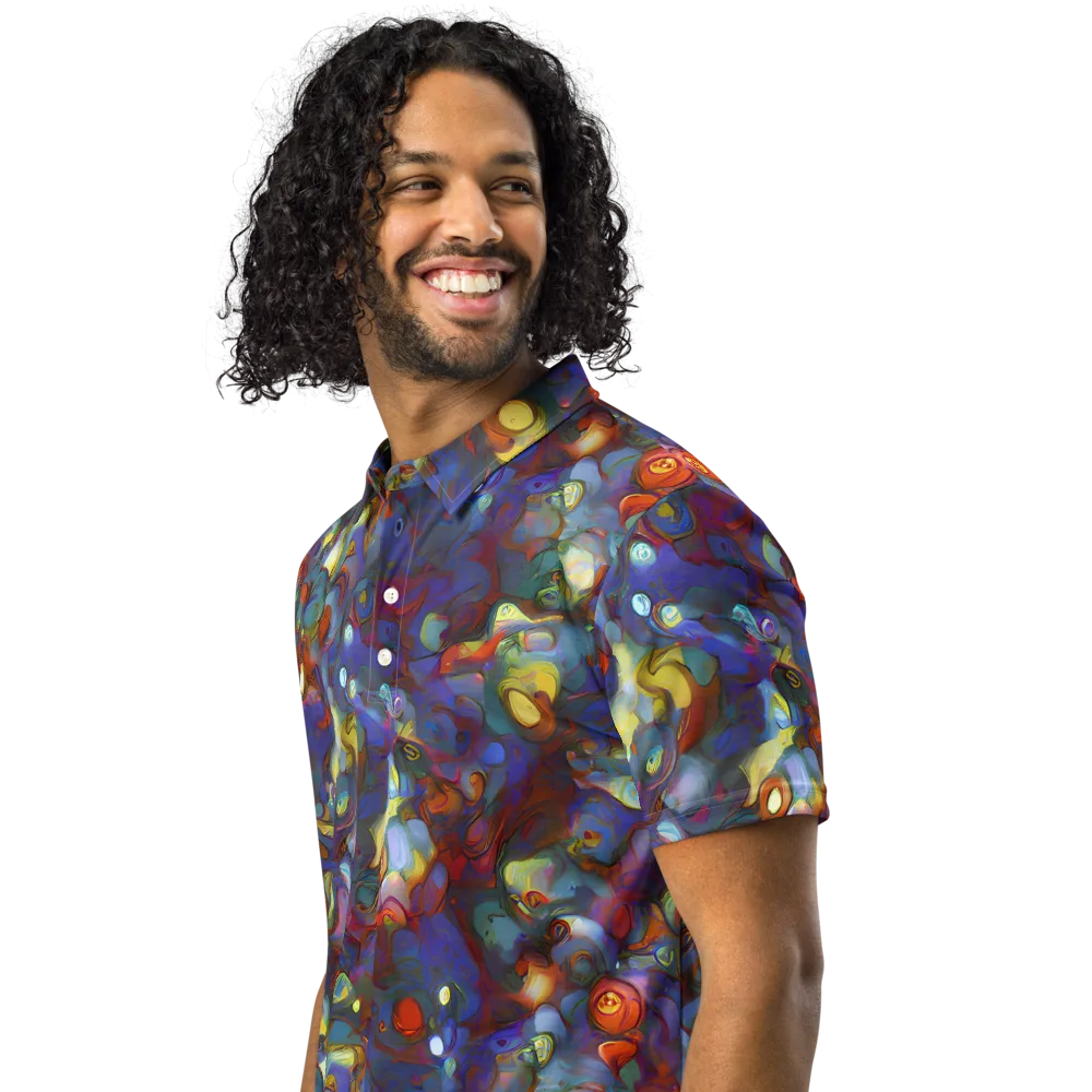 Indigo Ecstasy on Men's Slim Fit Polo Shirt — Left Front