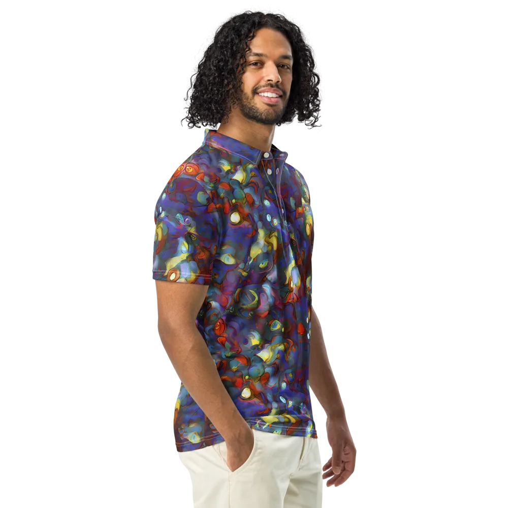 Indigo Ecstasy on Men's Slim Fit Polo Shirt — Right Front