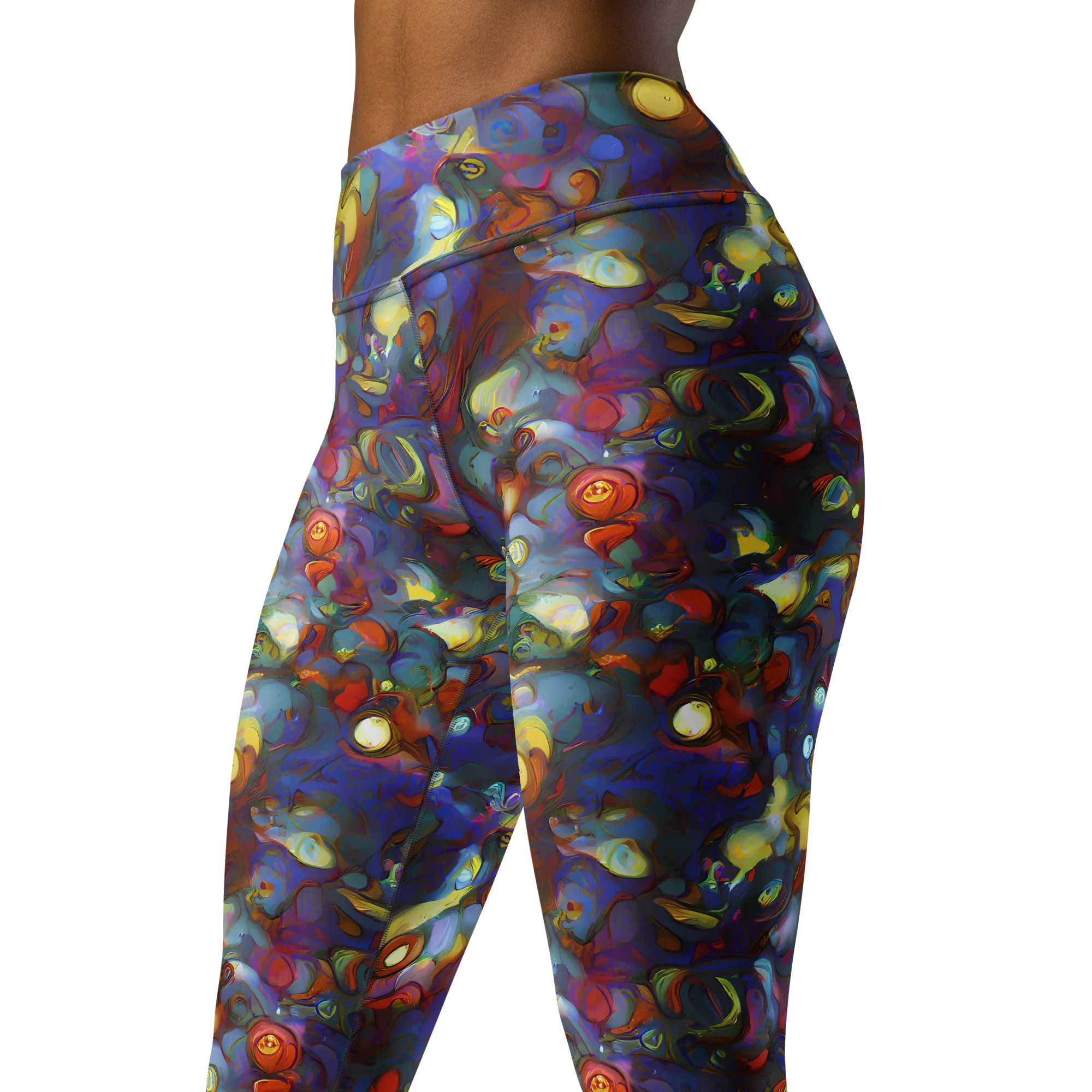 Indigo Ecstasy on Yoga Leggings — Left Front