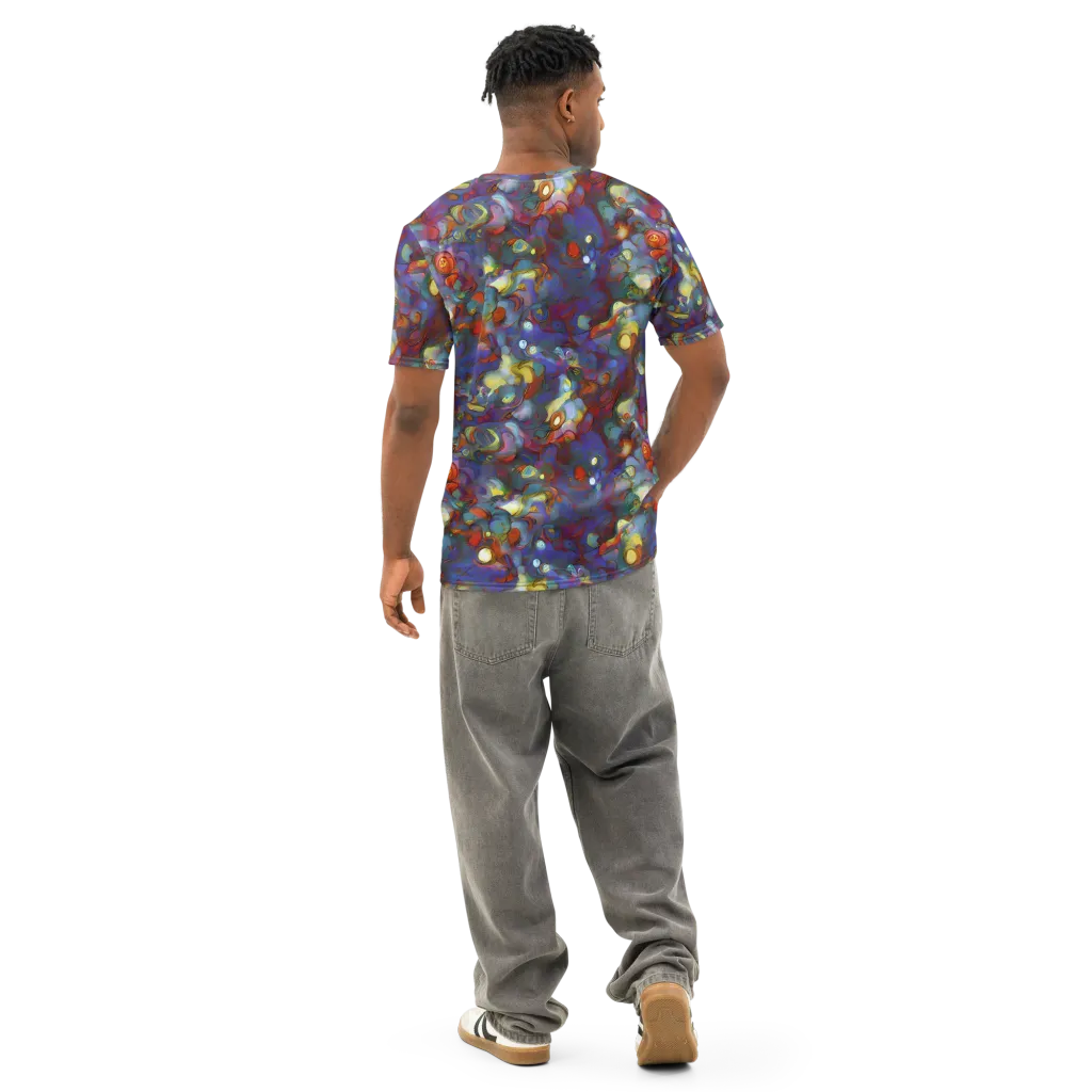 Indigo Ecstasy on Men's Cotton Crew Neck T-Shirt — Back