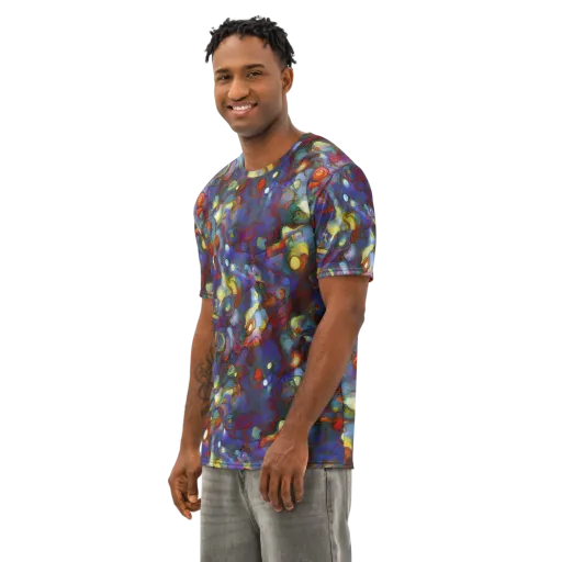 Indigo Ecstasy on a Men's Cotton Crew Neck T-Shirt