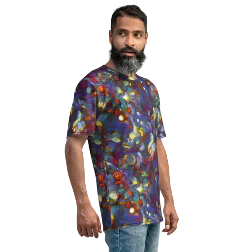 Indigo Ecstasy on a Men's Crew Neck T-Shirt