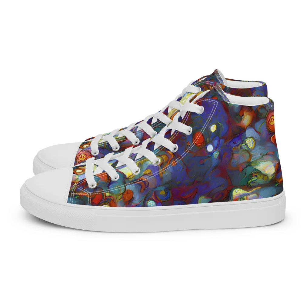 Indigo Ecstasy on Women's High Top Canvas Shoes — Left