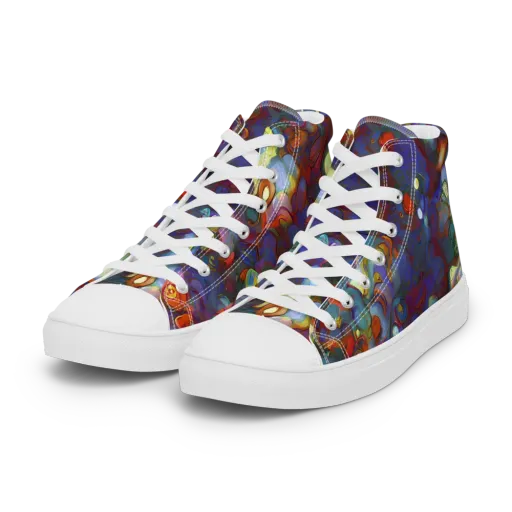 Indigo Ecstasy on a Women's High Top Canvas Shoes