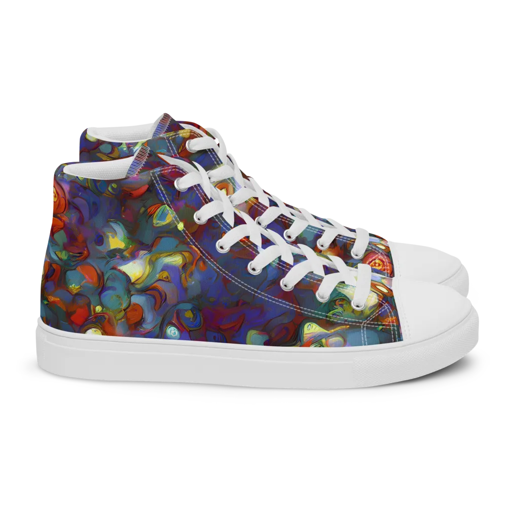 Indigo Ecstasy on Women's High Top Canvas Shoes — Right