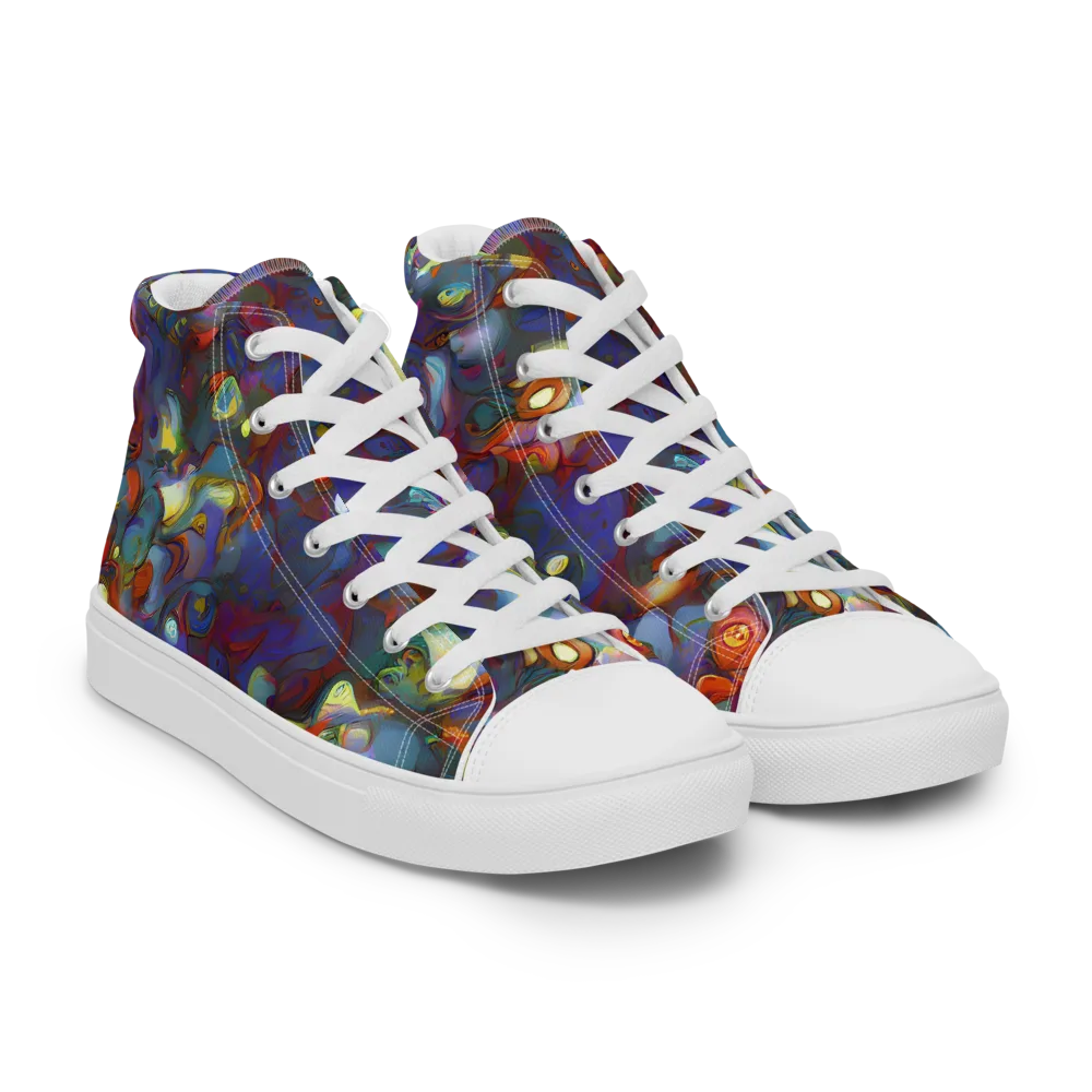 Indigo Ecstasy on Women's High Top Canvas Shoes — Right Front