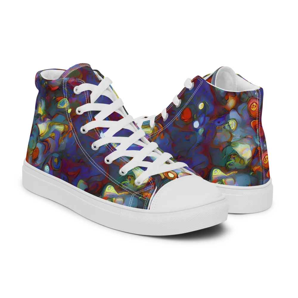 Indigo Ecstasy on Women's High Top Canvas Shoes — Right