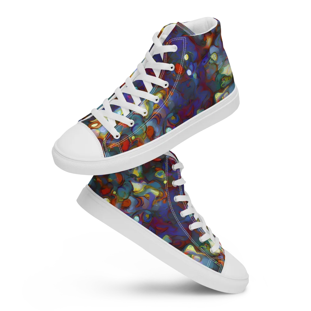 Indigo Ecstasy on Women's High Top Canvas Shoes — Front