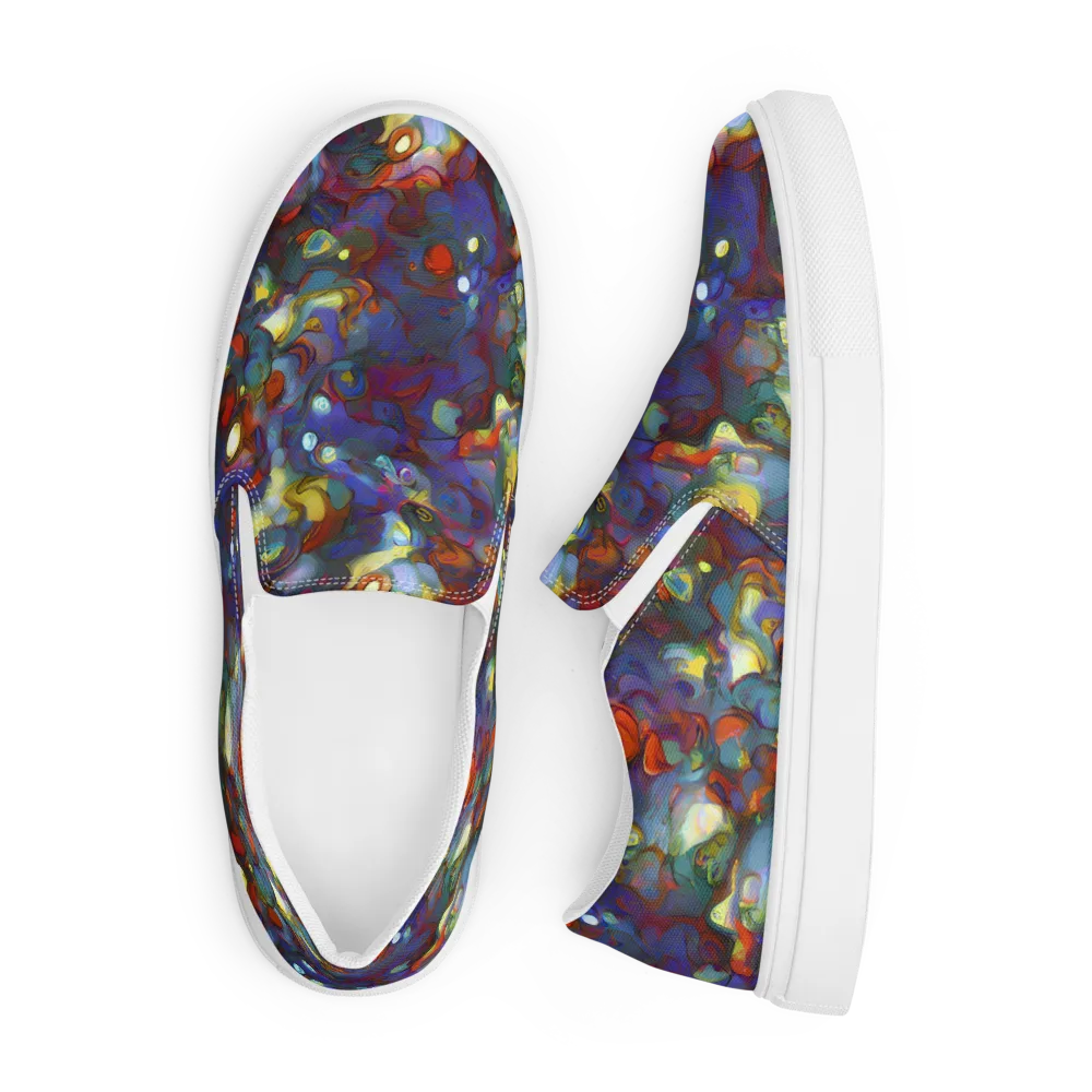 Indigo Ecstasy on Men's Slip-On Canvas Shoes — Front