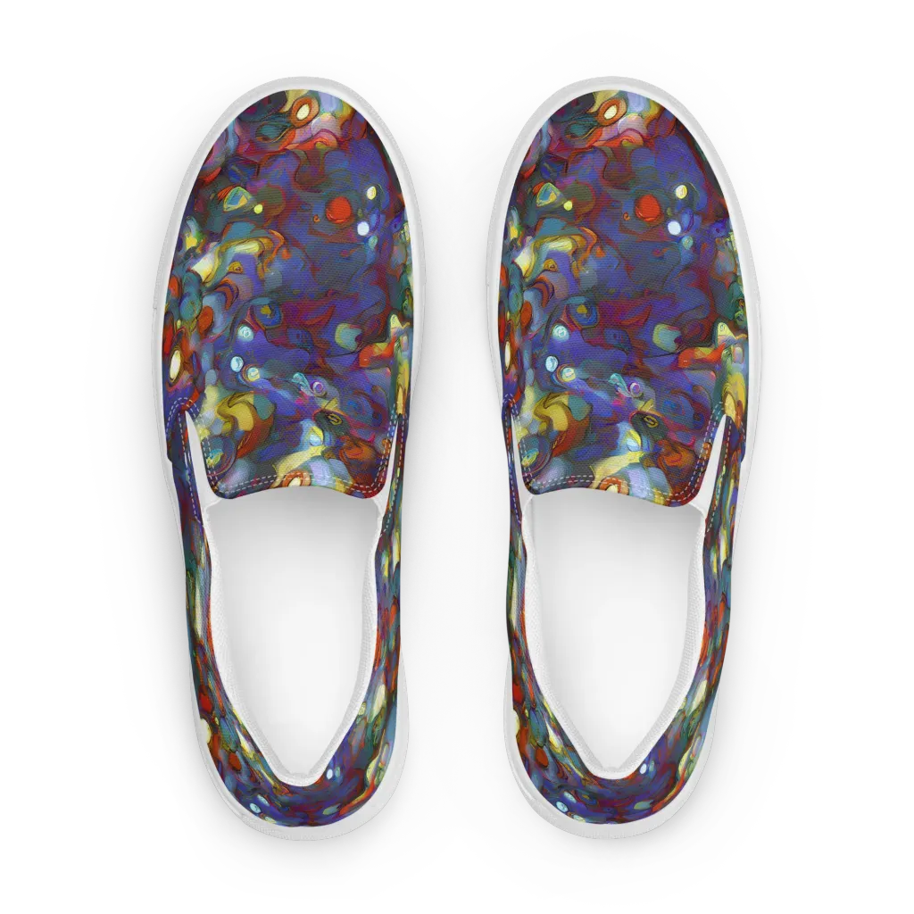 Indigo Ecstasy on Women's Slip-On Canvas Shoes — Front