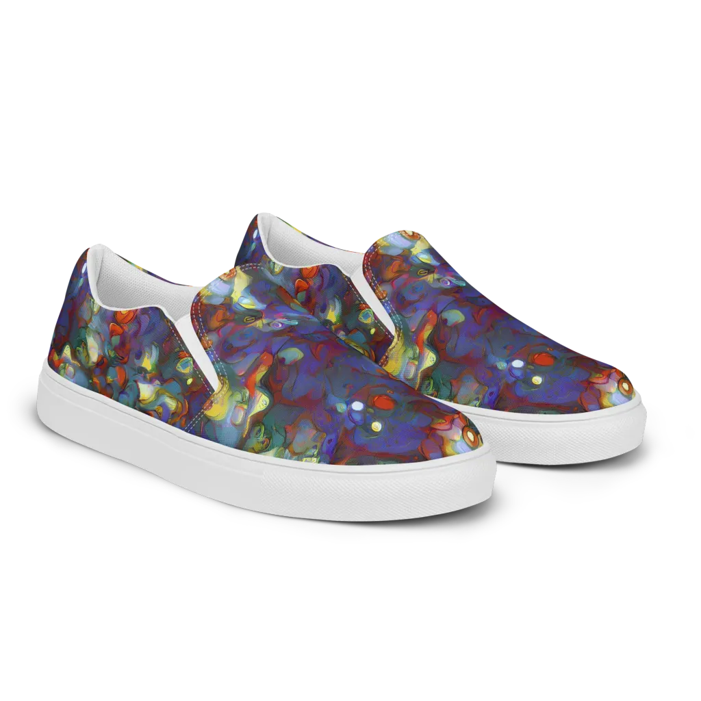 Indigo Ecstasy on Women's Slip-On Canvas Shoes — Right Front