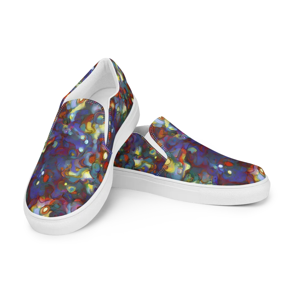 Indigo Ecstasy on Women's Slip-On Canvas Shoes — Left Front