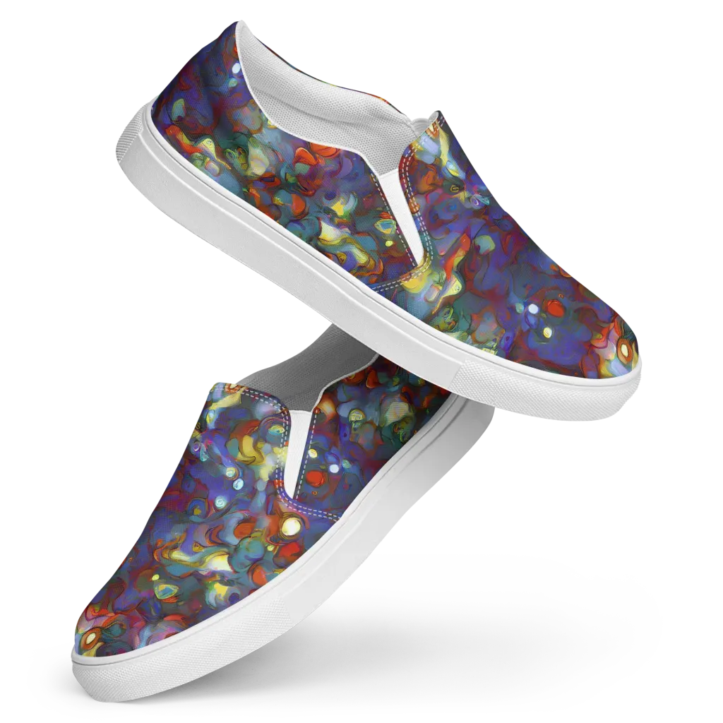 Indigo Ecstasy on Women's Slip-On Canvas Shoes — Front