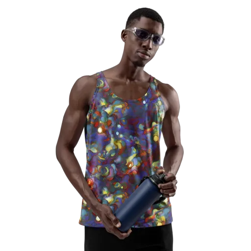 Indigo Ecstasy on a Men's Tank Top