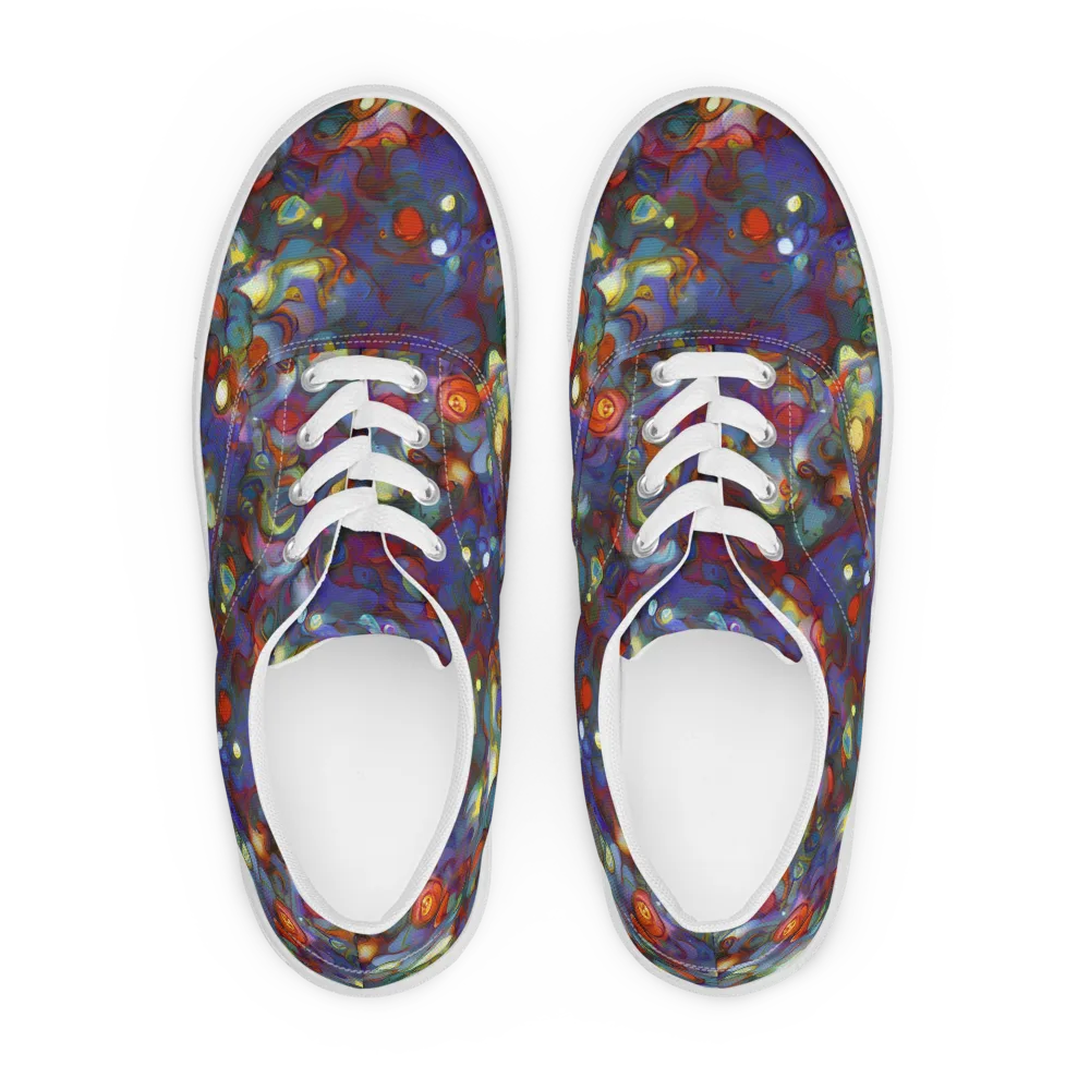 Indigo Ecstasy on Men's Lace-Up Canvas Shoes — Front
