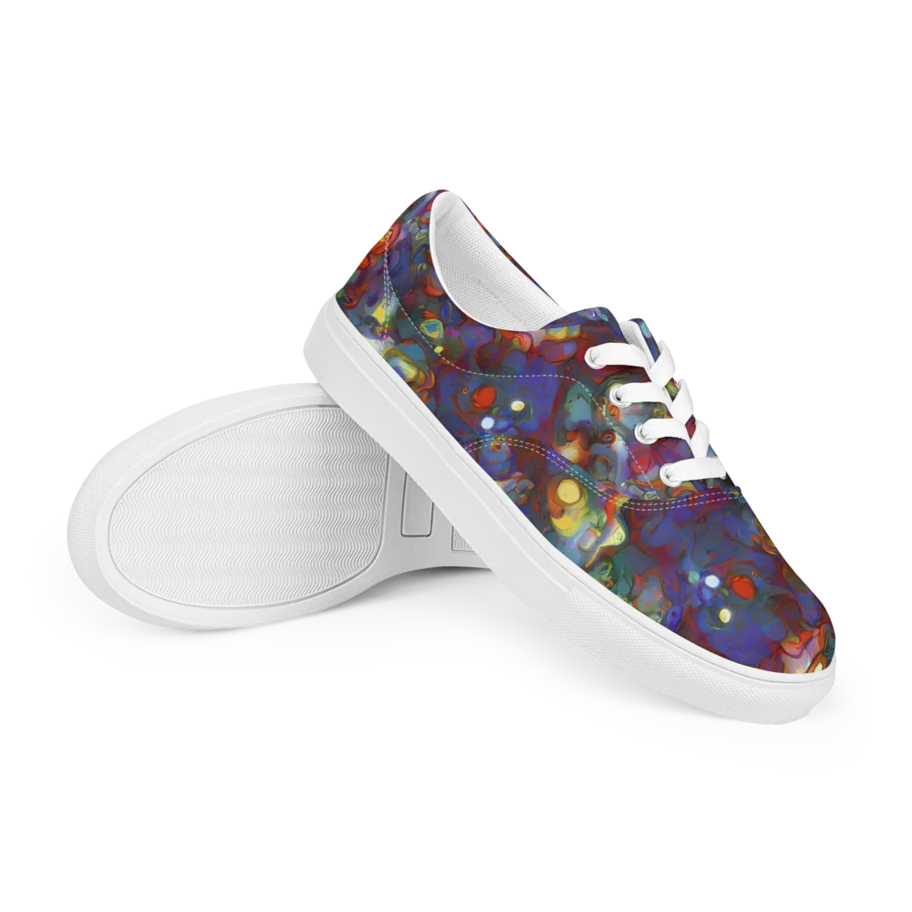 Indigo Ecstasy on Men's Lace-Up Canvas Shoes — Right Front