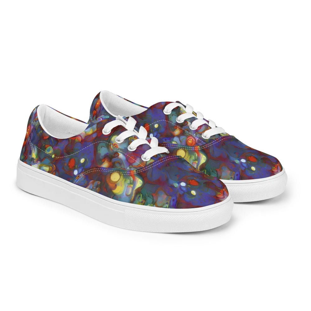 Indigo Ecstasy on Men's Lace-Up Canvas Shoes — Right Front