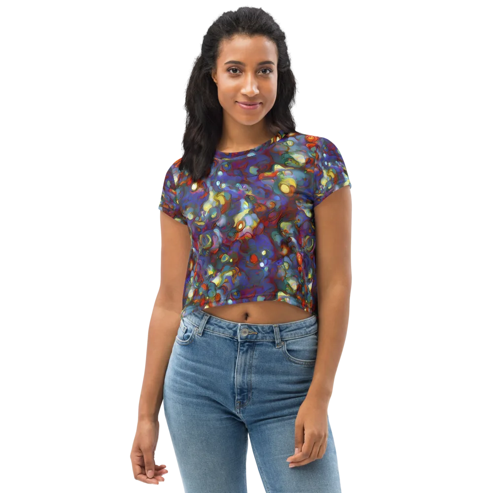Indigo Ecstasy on Crop Tee — Front