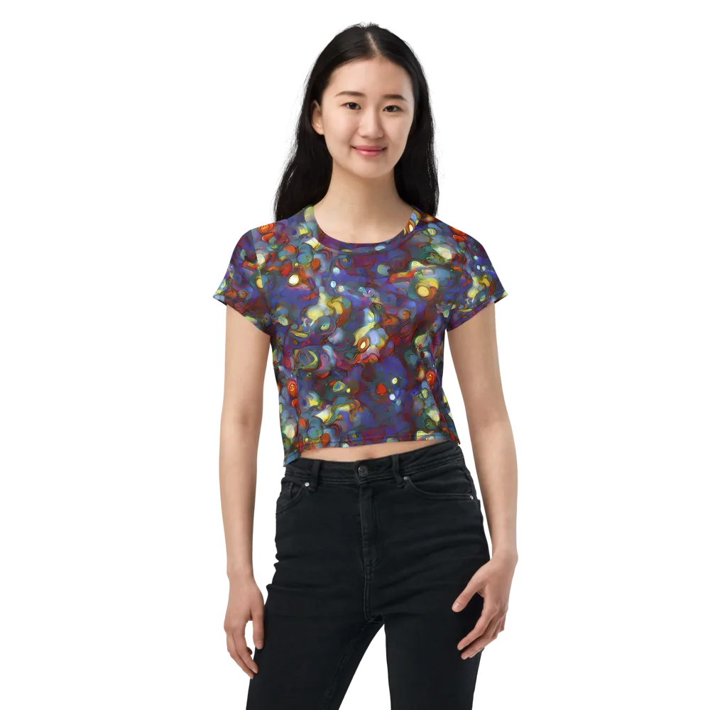 Indigo Ecstasy on Crop Tee — Front