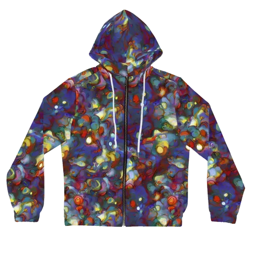 Indigo Ecstasy on a Women's Full-Zip Hoodie