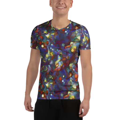 Indigo Ecstasy on a Men's Athletic T-Shirt