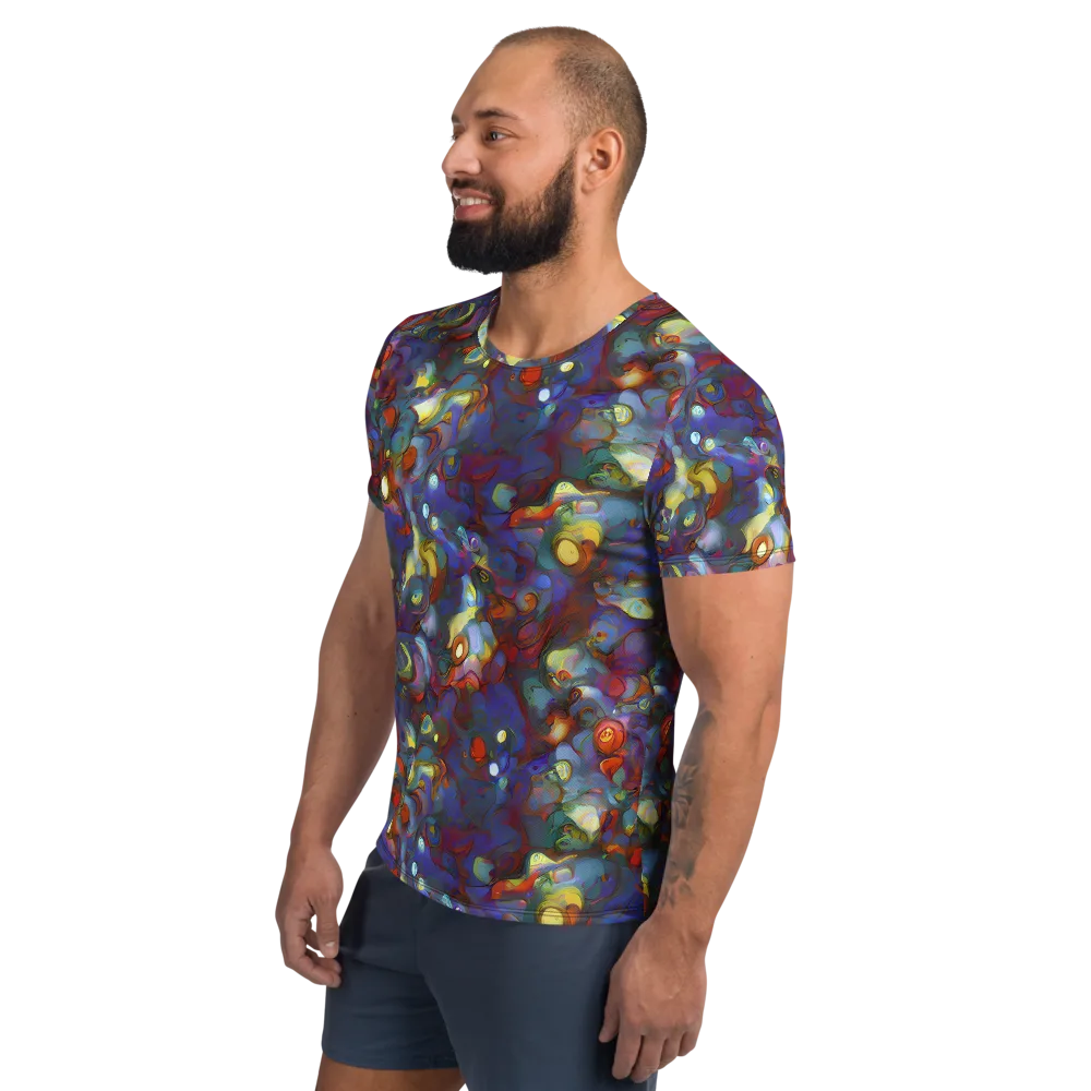 Indigo Ecstasy on Men's Athletic T-Shirt — Left