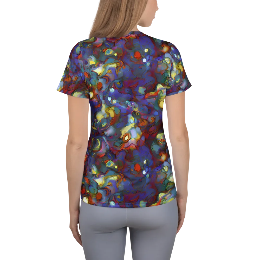 Indigo Ecstasy on Women's Athletic T-Shirt — Back