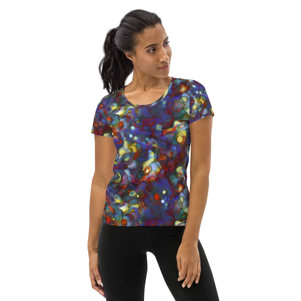 Indigo Ecstasy on Women's Athletic T-Shirt — Front
