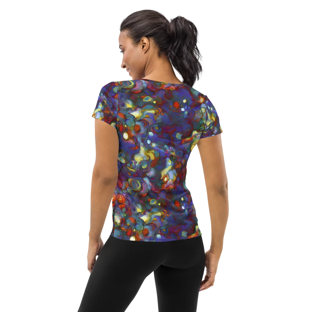 Indigo Ecstasy on Women's Athletic T-Shirt — Back