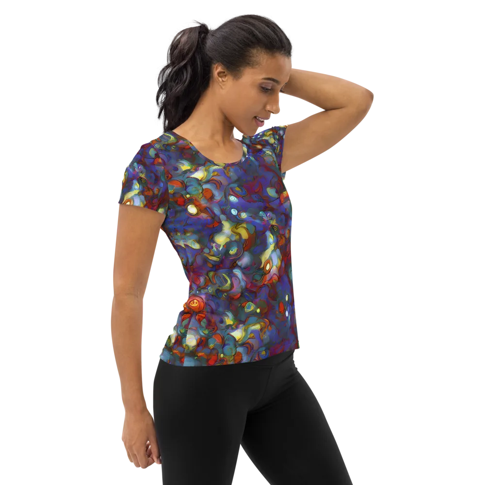 Indigo Ecstasy on Women's Athletic T-Shirt — Right