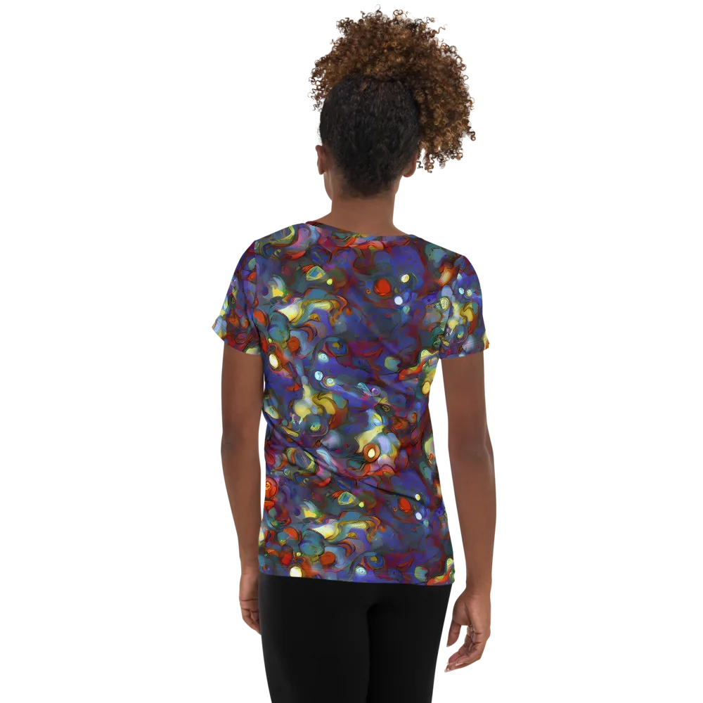 Indigo Ecstasy on Women's Athletic T-Shirt — Back