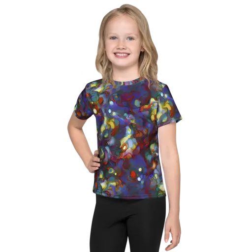 Indigo Ecstasy on a Kids Crew Neck T-Shirt